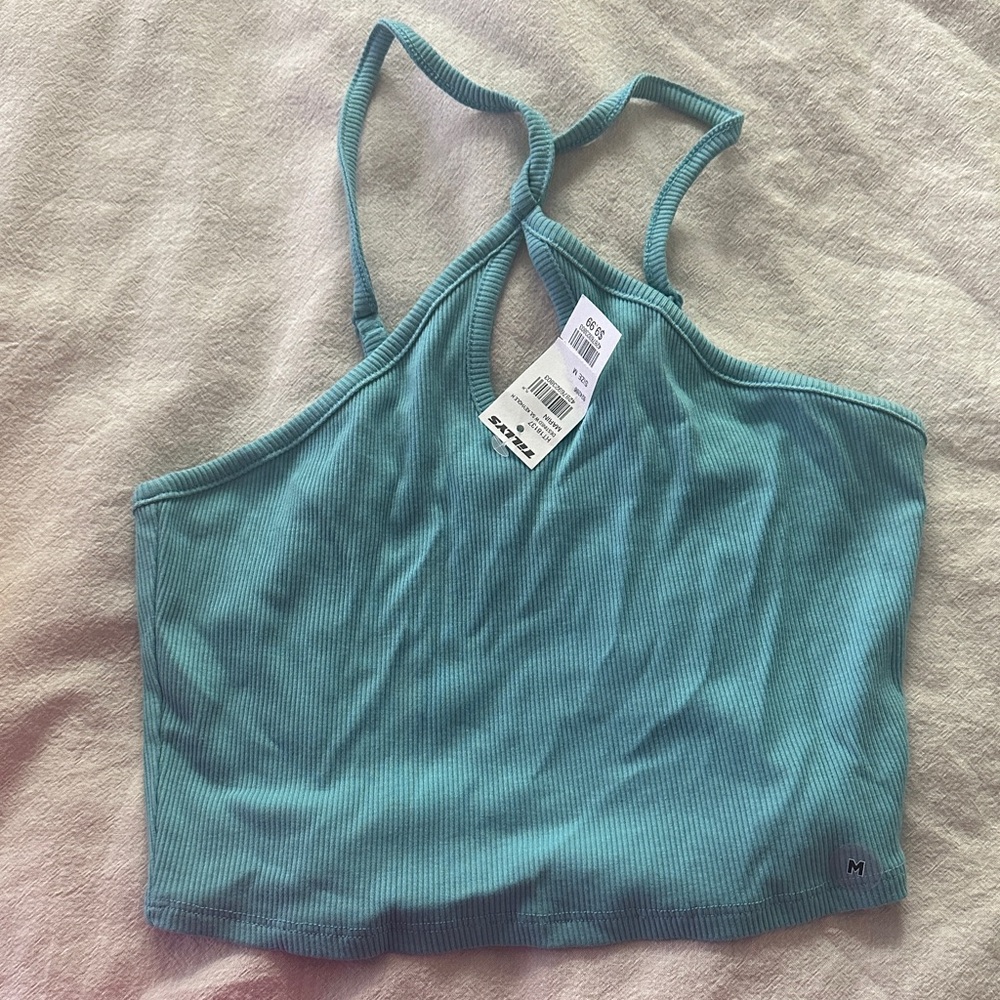 Tilly's Teal Ribbed Crop Top
